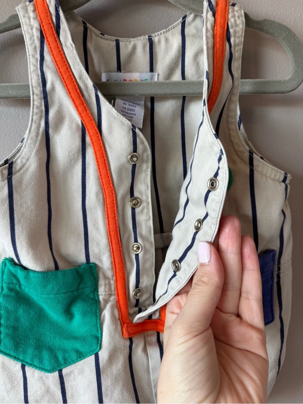 Gymboree Vintage Rainbow Tag Baseball Colorblock Bubble Size‎ 6-12 months/infant